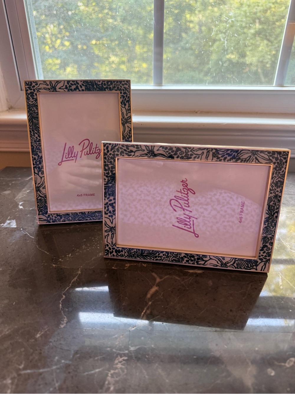 NEW Lilly Pulitzer Onyx Lots To Spot 4x6 Picture Frames Set of 2